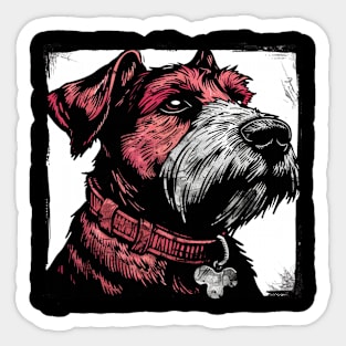 Retro Art Airedale Terrier Dog Lover Sticker